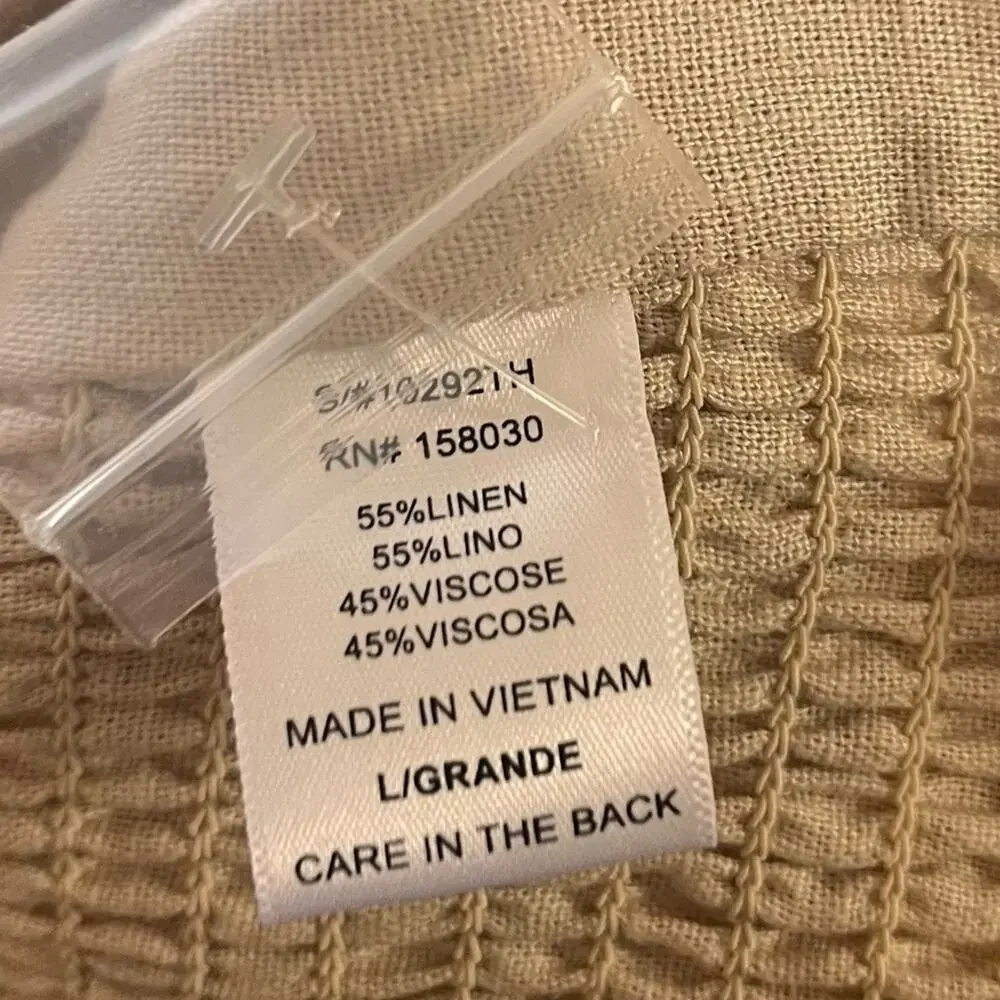 Love Tree Linen Blend Button Front Tank Top‎ Size Large - Picture 8 of 8